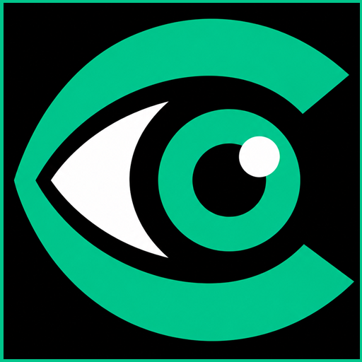 Clicktics icon mark — the green and white eye symbol on a dark background